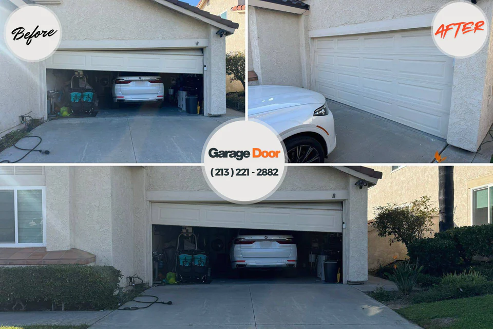 Before and after: garage door repair Pelzer, SC